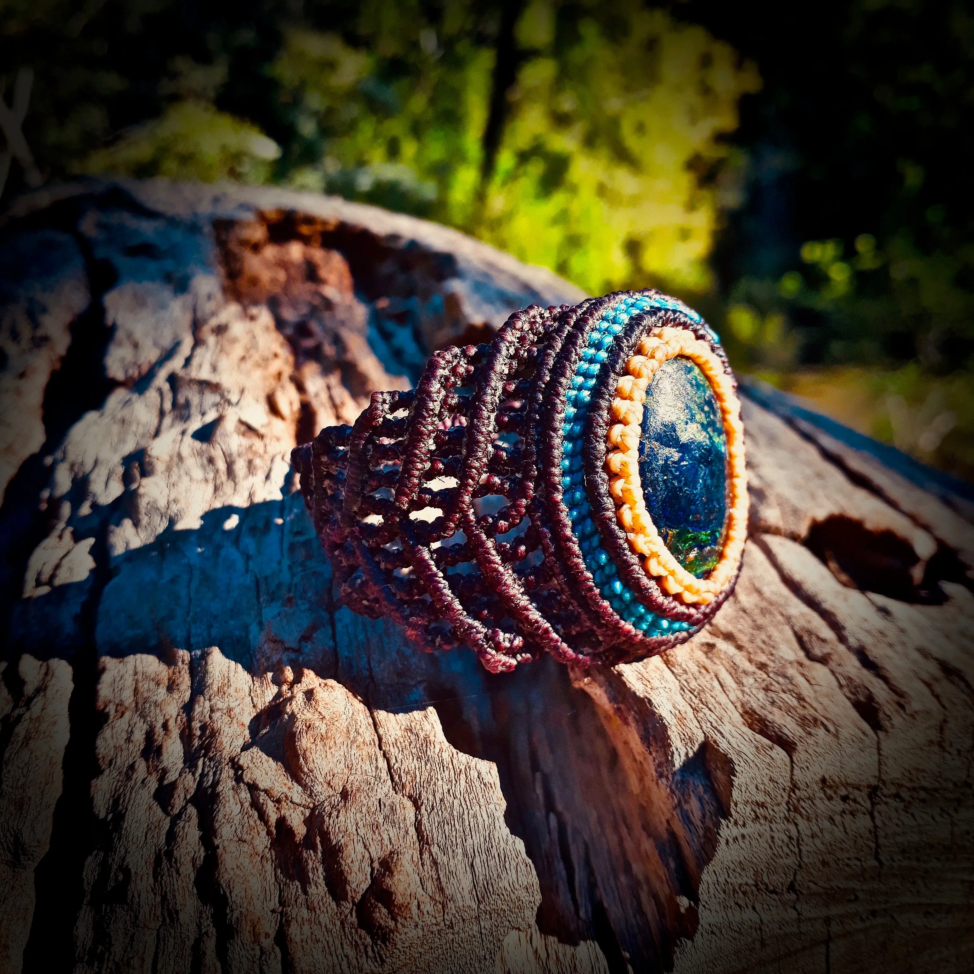 Azurite with malachite bracelet