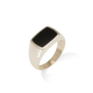 Black Coral Ring in Gold  - 12.5mm