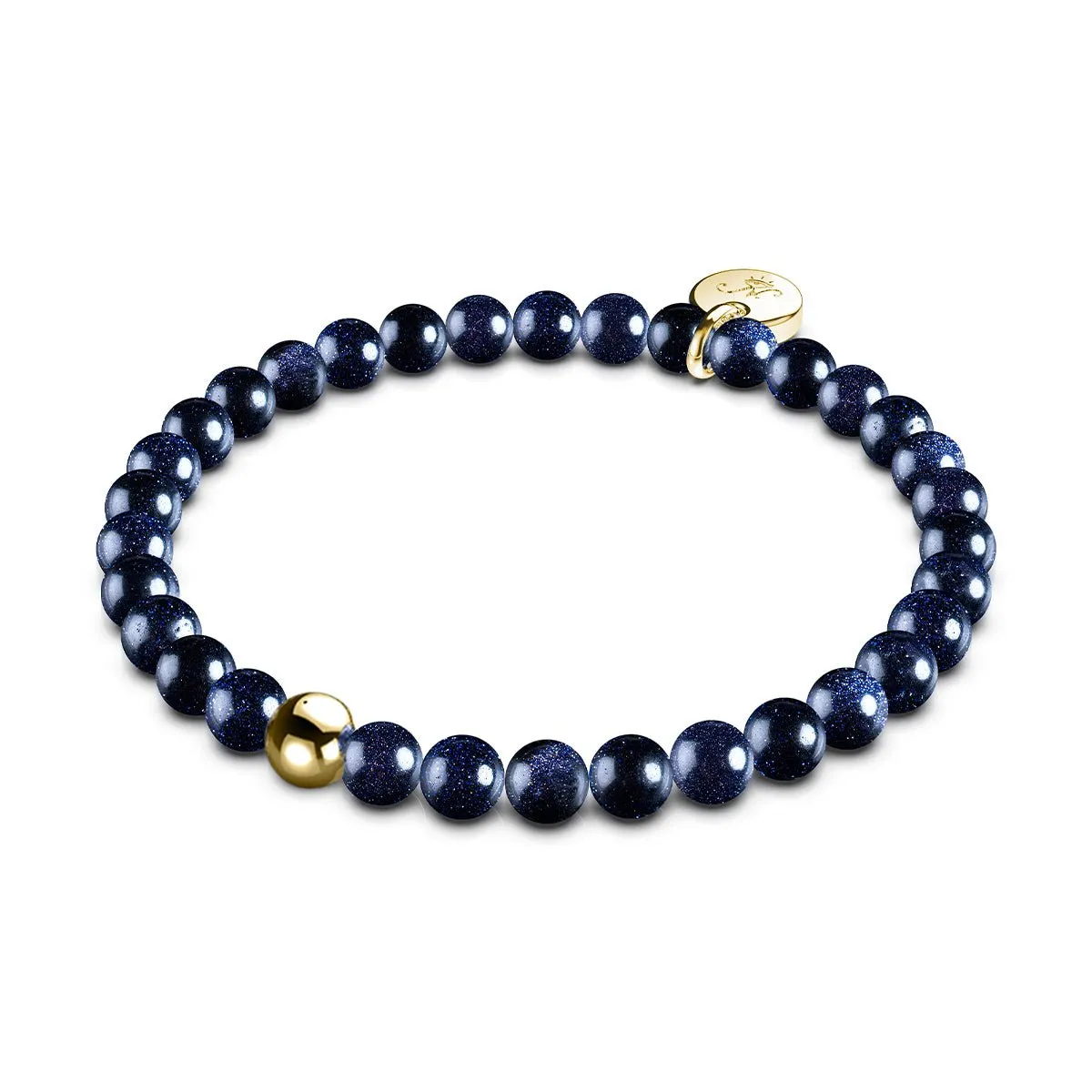 Blue Sand Stone | .925 Sterling Gold Vermeil | Healing Gemstone Bead Bracelet