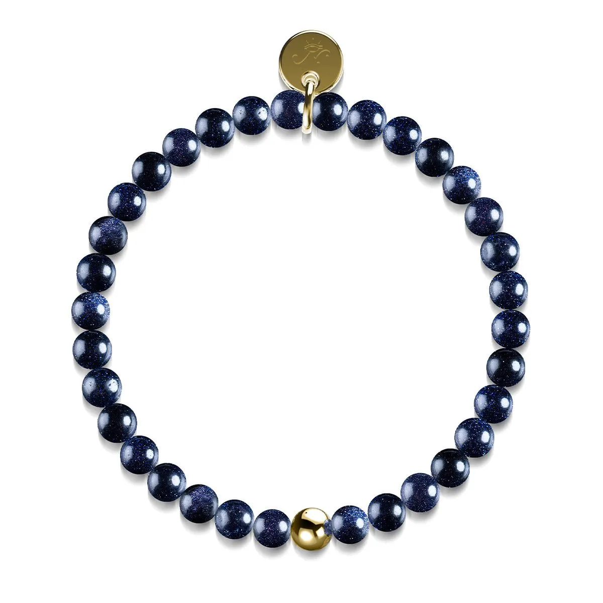 Blue Sand Stone | .925 Sterling Gold Vermeil | Healing Gemstone Bead Bracelet