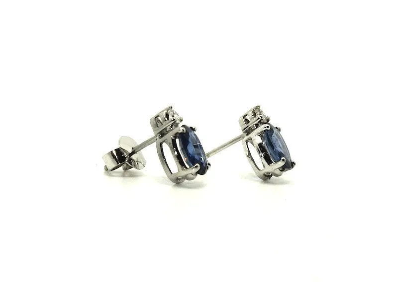 Blue Sapphire And Diamond Classic Stud Ad No. 0868 (6/8mm)