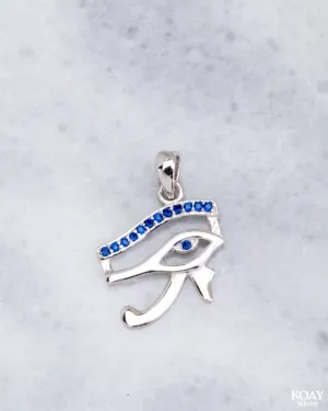 Blue Zircon Eye of Horus Pendant