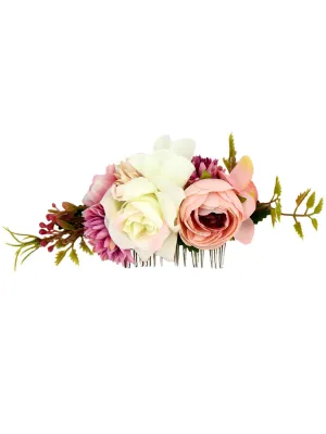 Blush Florals Vintage Style Hair Flower Comb