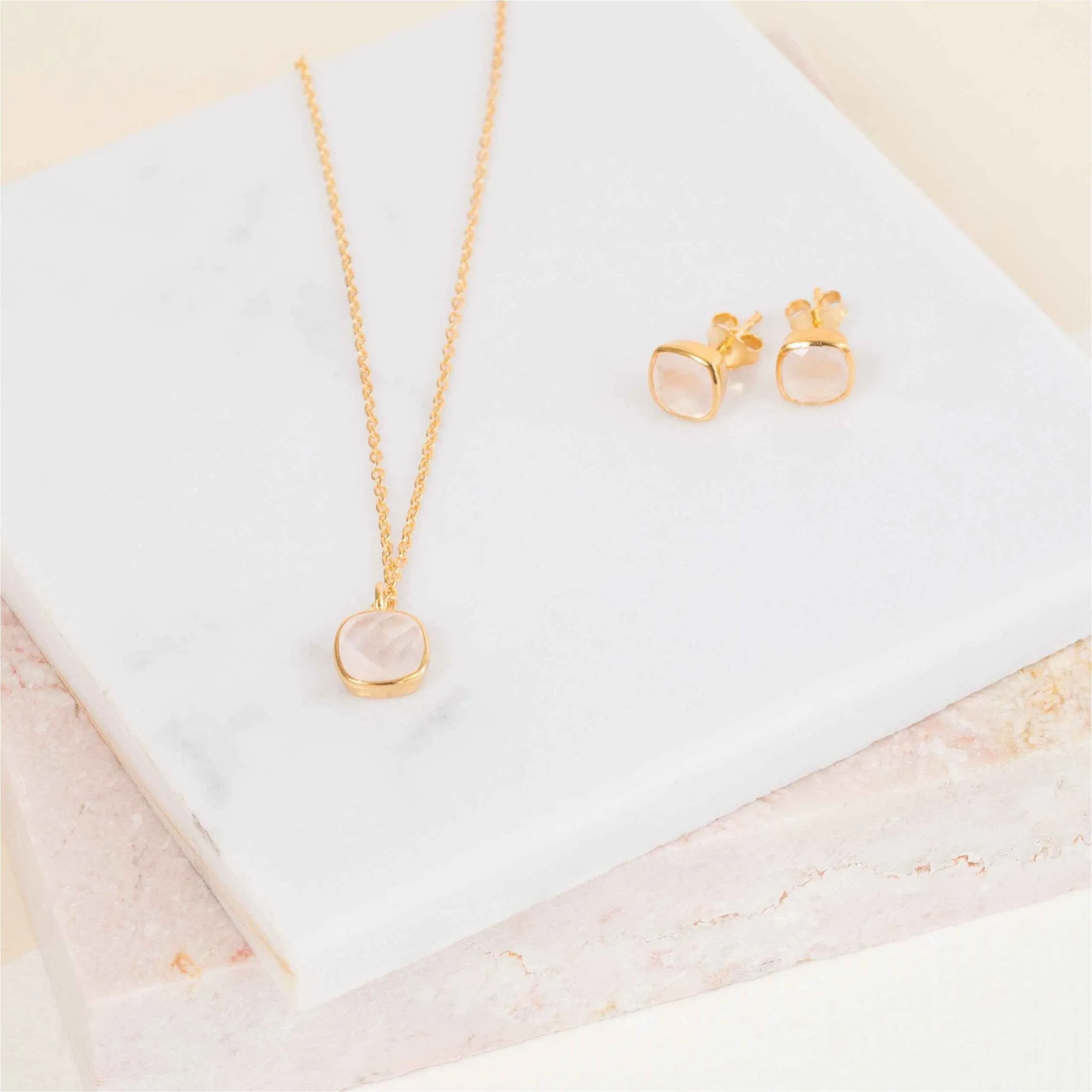 Brooklyn Gold Vermeil & Rose Quartz Necklace