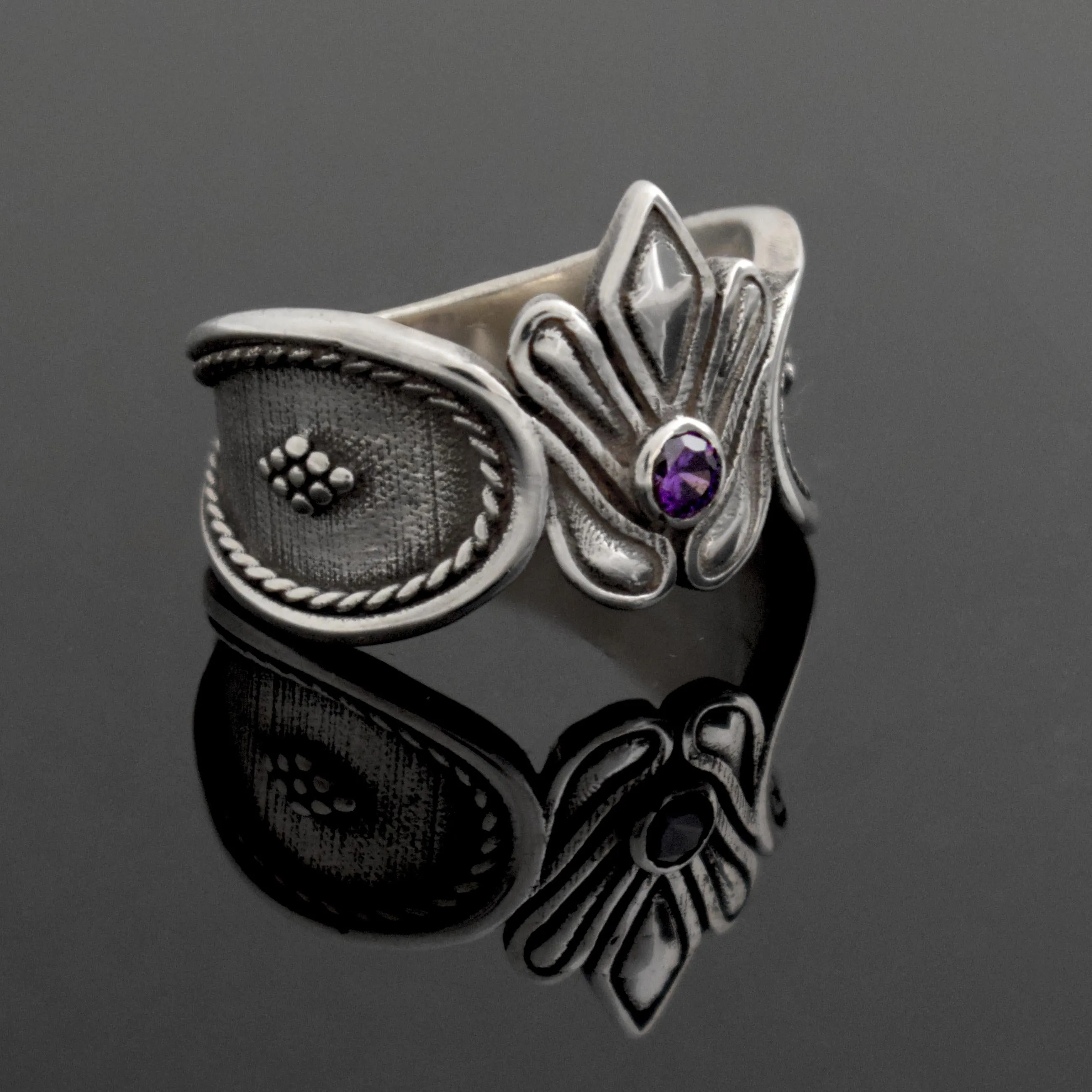 Byzantine Ring in Sterling Silver with zircon (DT-04)