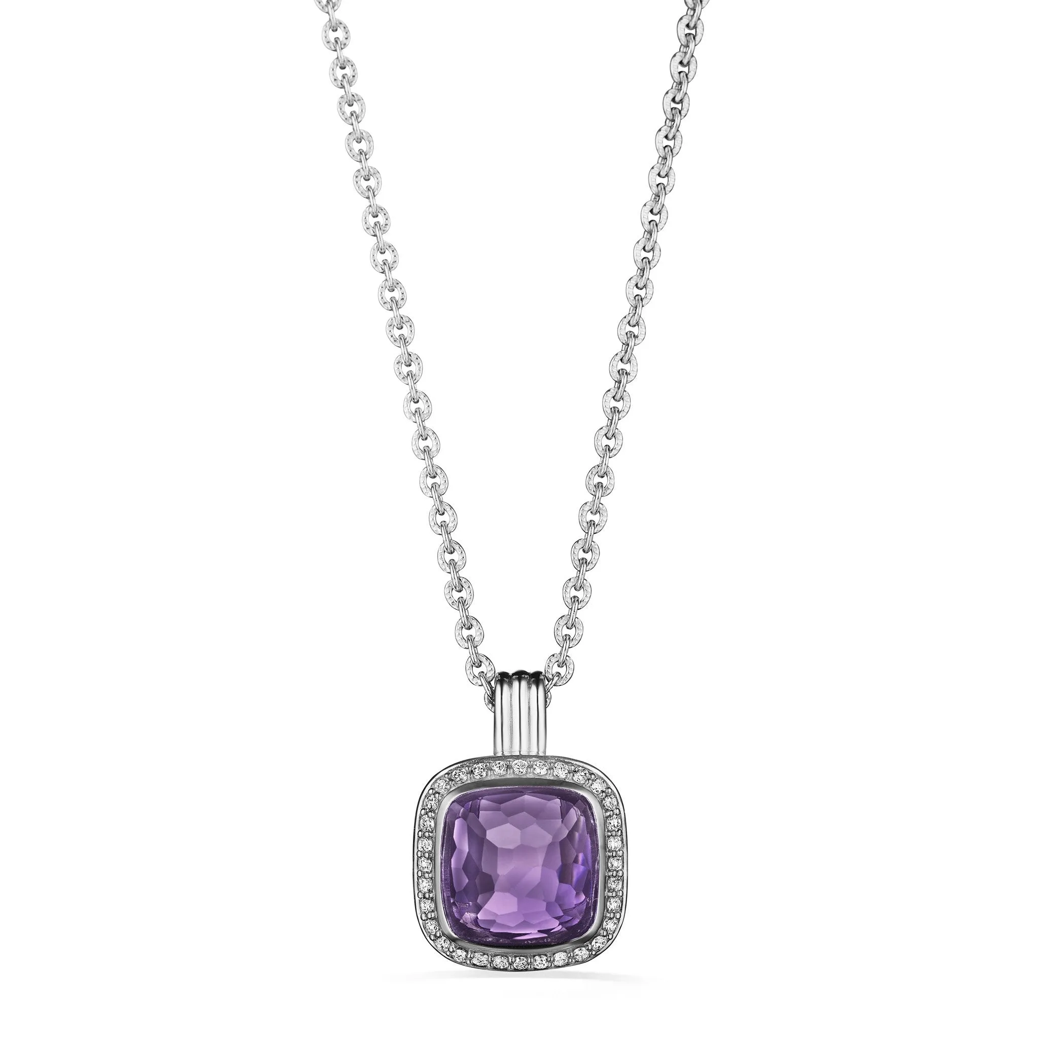 Cassandre Necklace with Amethyst and Diamonds