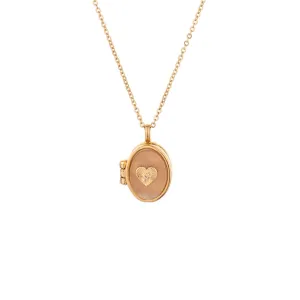 Charged Rose Quartz Locket Necklace