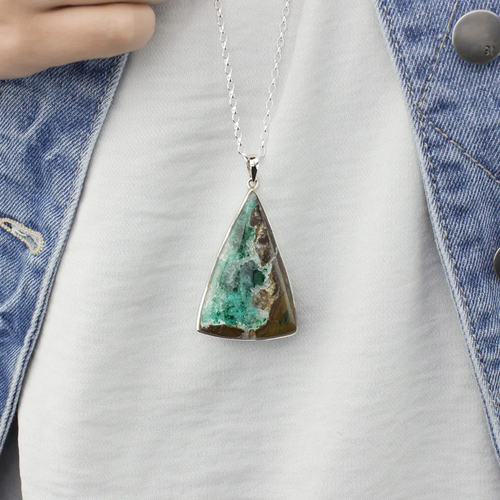 Chrysocolla in Quartz Necklace