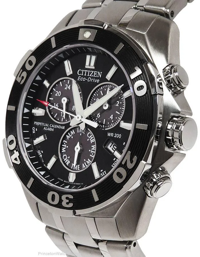 Citizen Mens Signature Courageous Perpetual Calendar Chronograph - Stainless