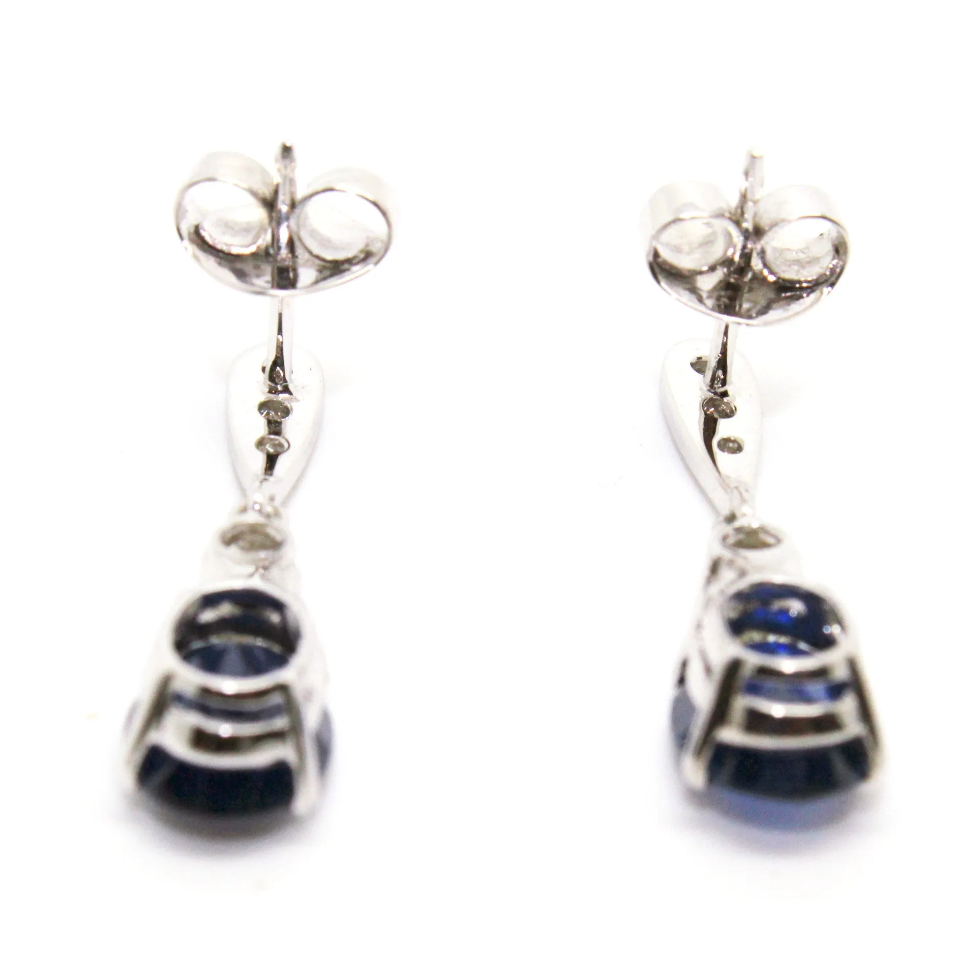 Classic Blue Sapphire And Diamond Drop Earring Ad No. 0994