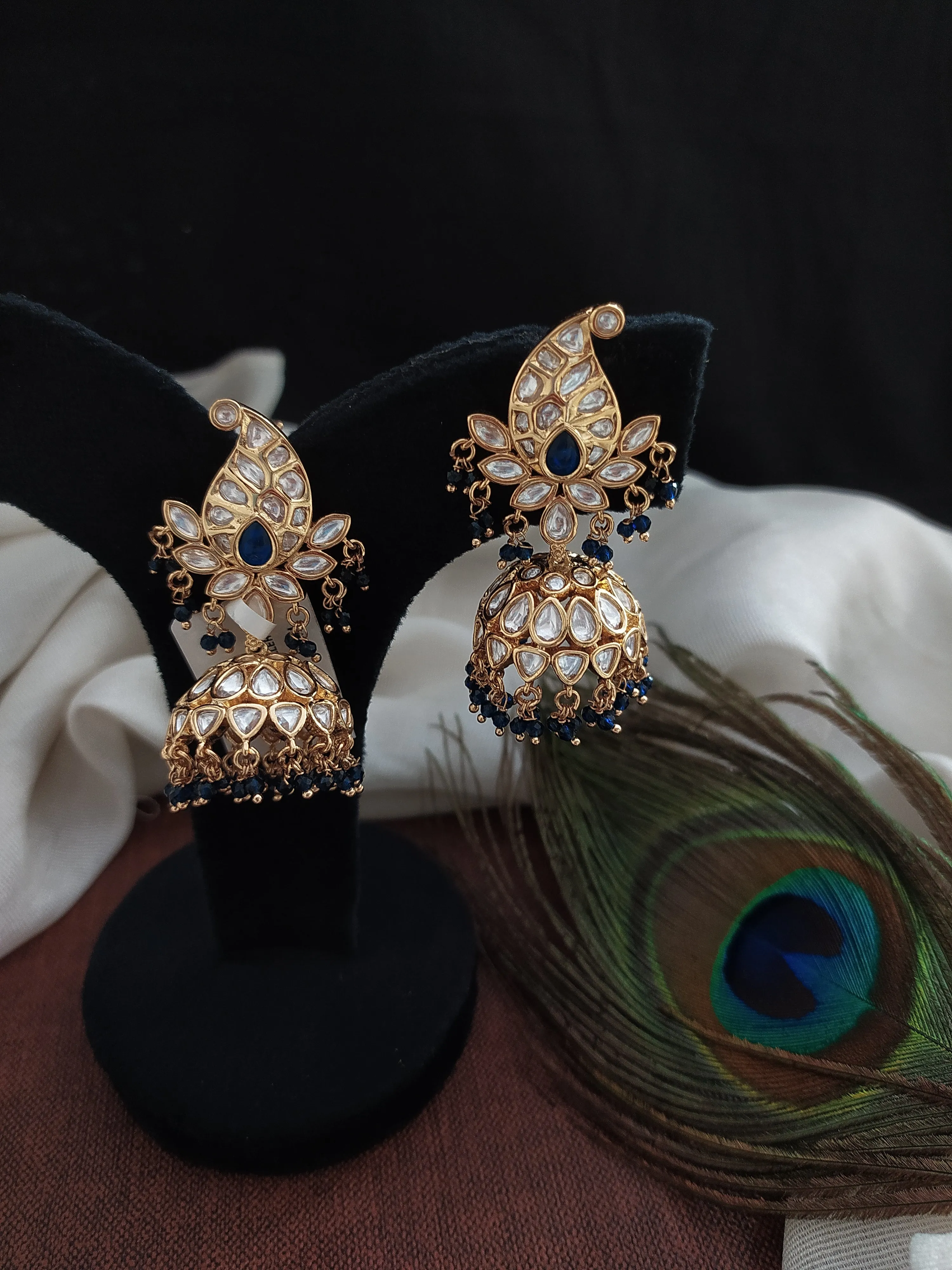 Classic Kundan Jhumki Earrings