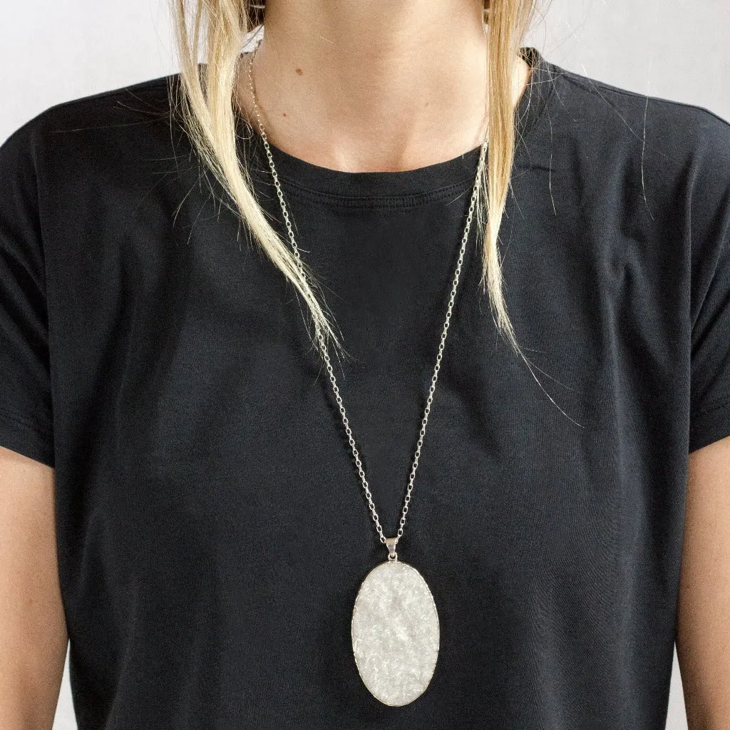 Clear Quartz Druzy Necklace