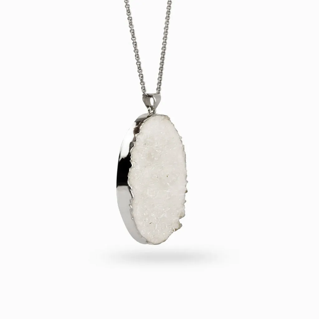 Clear Quartz Druzy Necklace