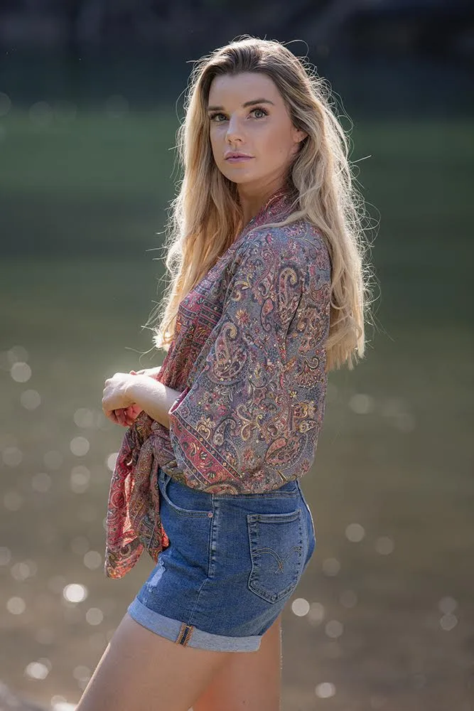 Coral Paisley Kimono