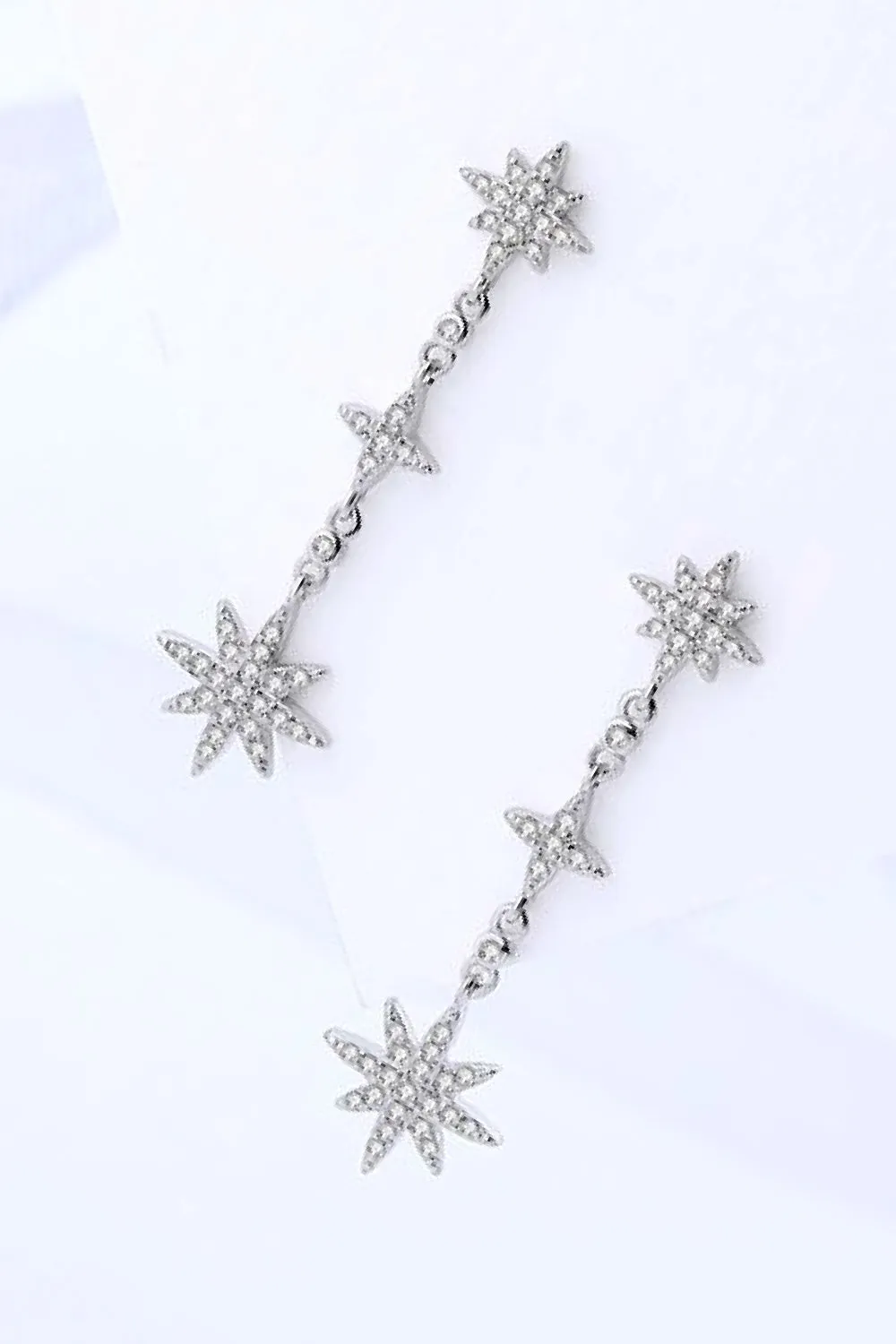 Cubic Zirconia Star Drop Earrings