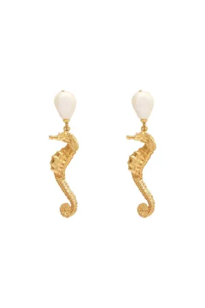 Curio Seahorse Pearl Earrings