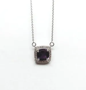 CUSHION CUT AMETHYST AND DIAMOND PENDANT AD NO: 2071