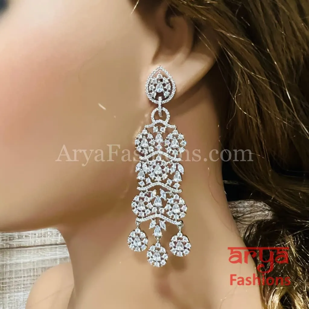 Designer CZ Cocktail Earrings