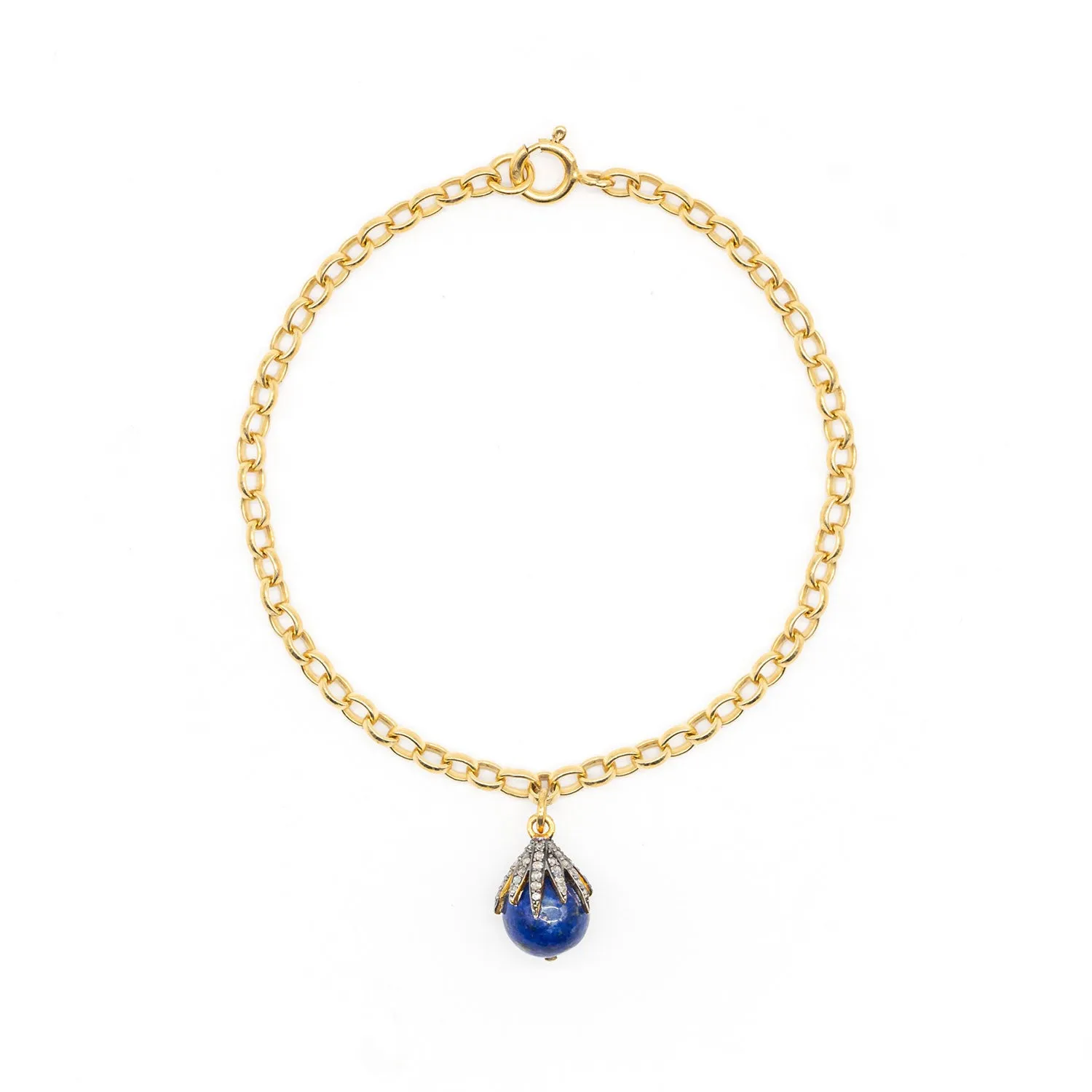 Diamond & Lapis Lazuli Mini Claw Bracelet