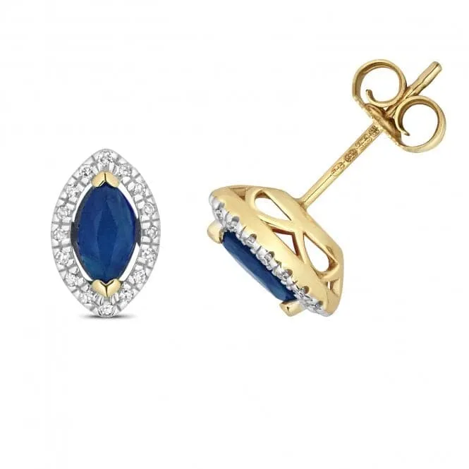 Diamond And Sapphire Stud Earrings ED266S