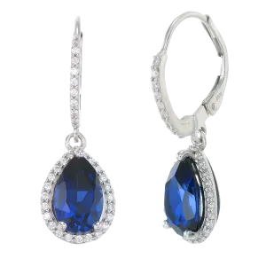 Elegant Teardrop Earrings with Blue Sapphire