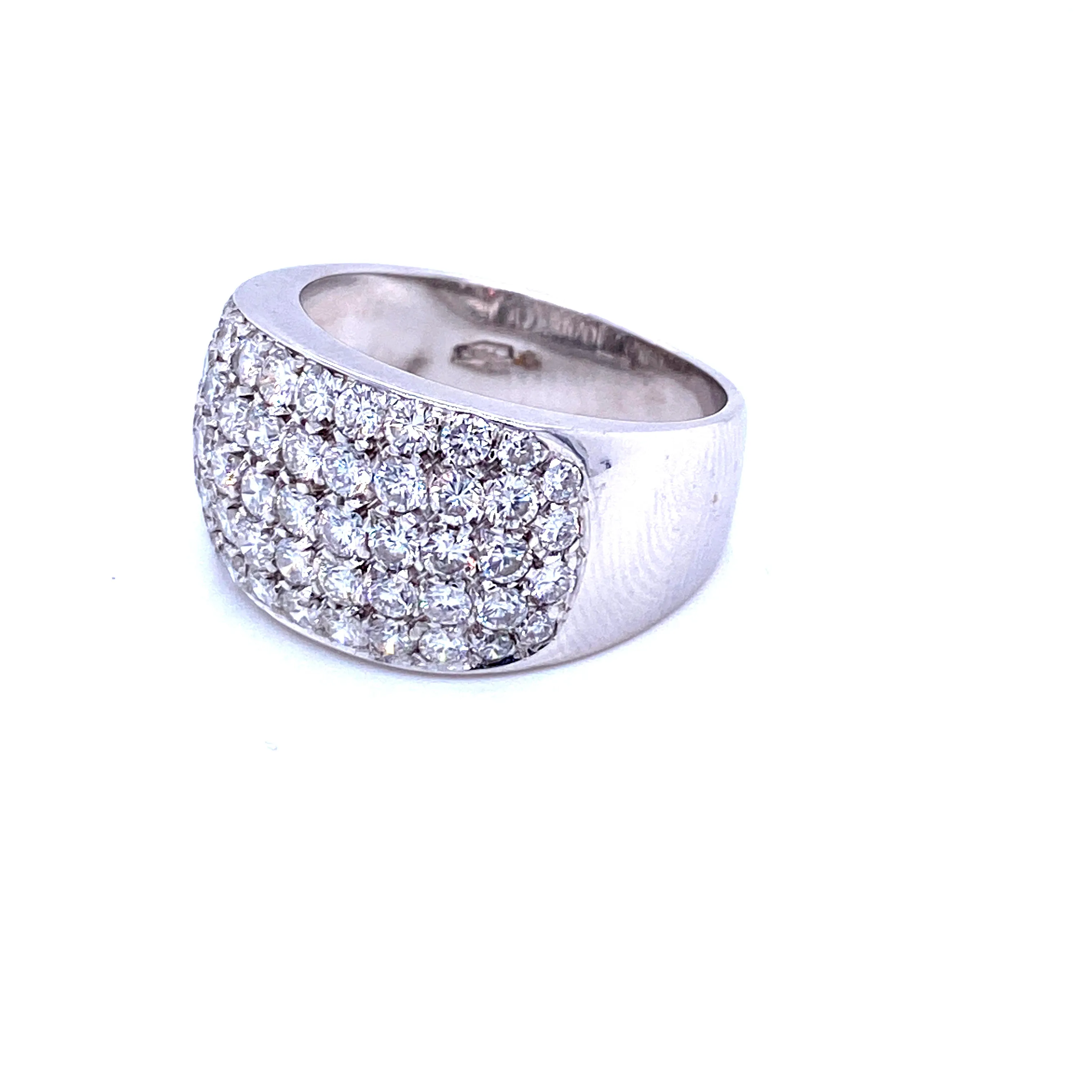 Estate 3 Carat Diamond Pavé Gold Band Ring