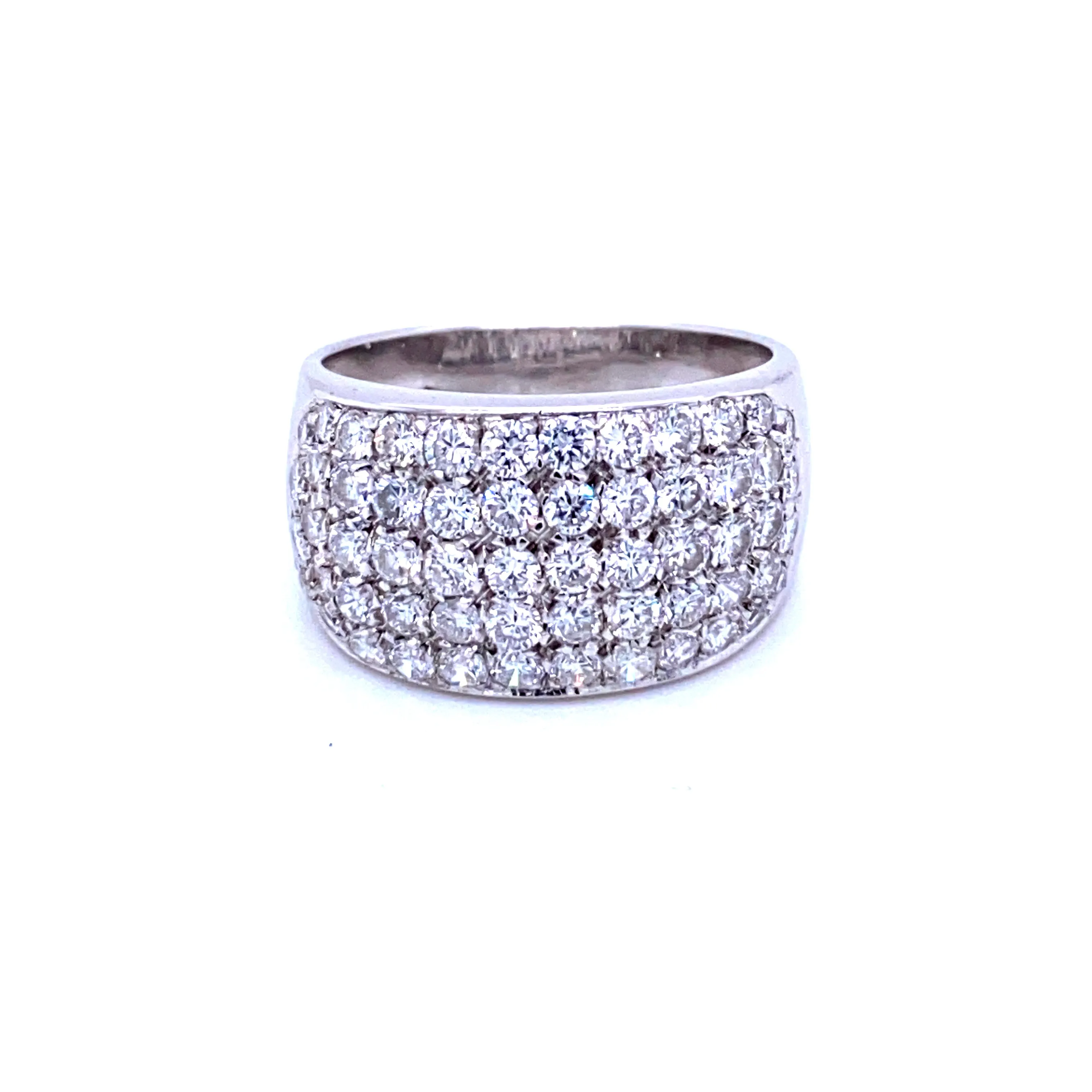 Estate 3 Carat Diamond Pavé Gold Band Ring