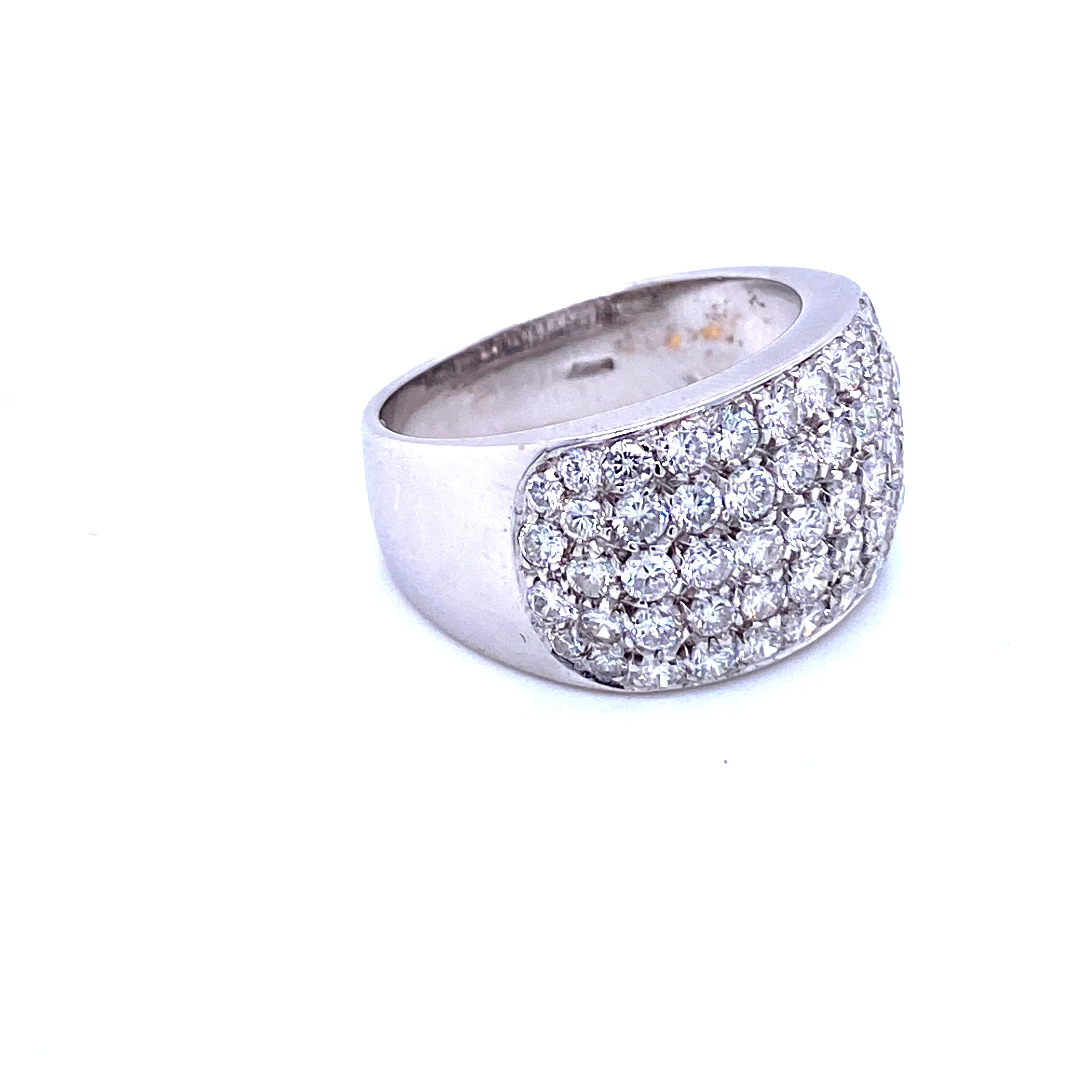 Estate 3 Carat Diamond Pavé Gold Band Ring