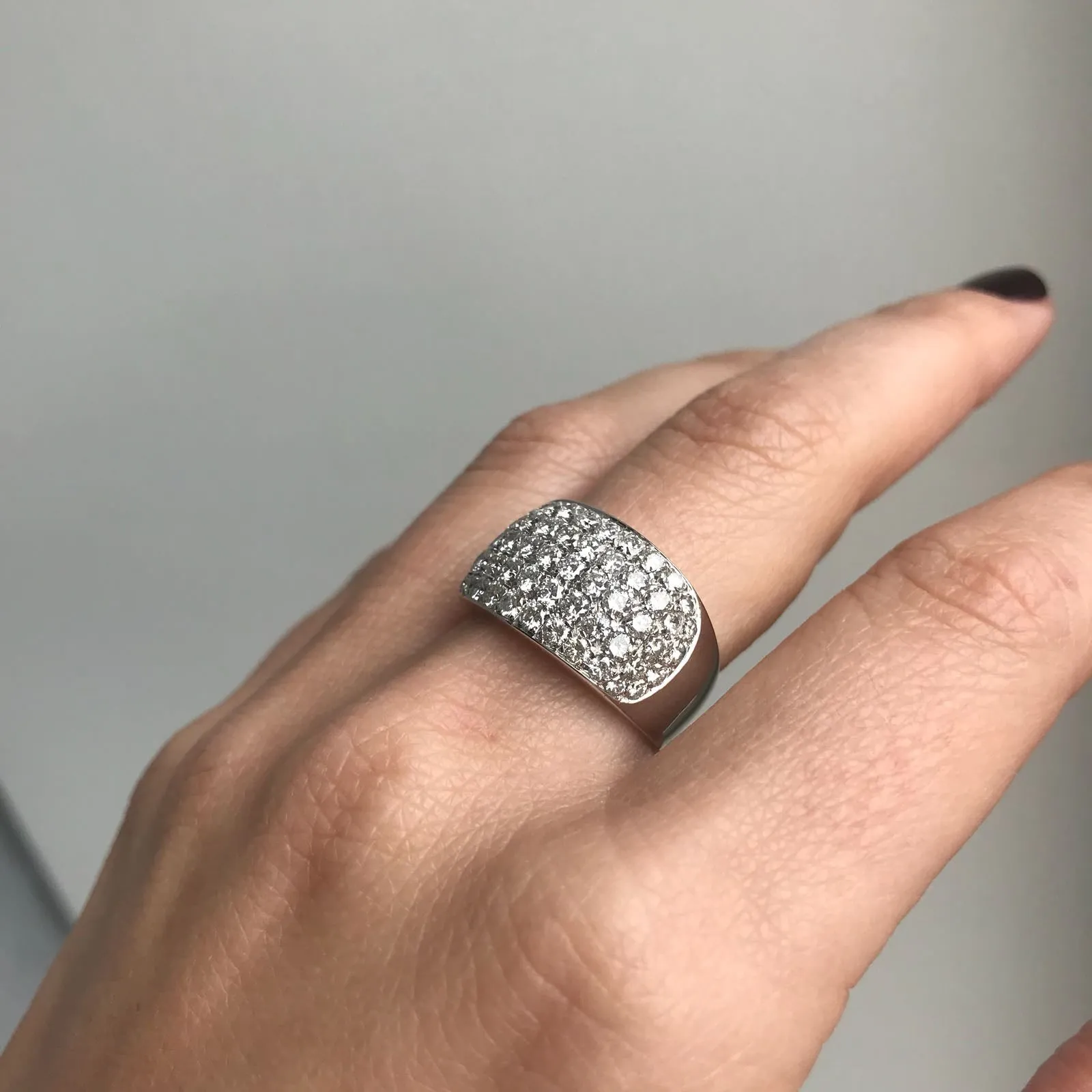 Estate 3 Carat Diamond Pavé Gold Band Ring