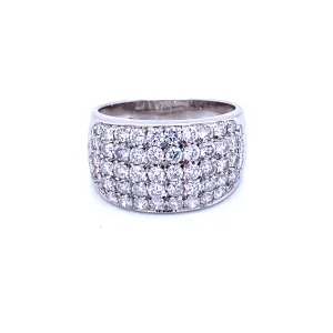 Estate 3 Carat Diamond Pavé Gold Band Ring