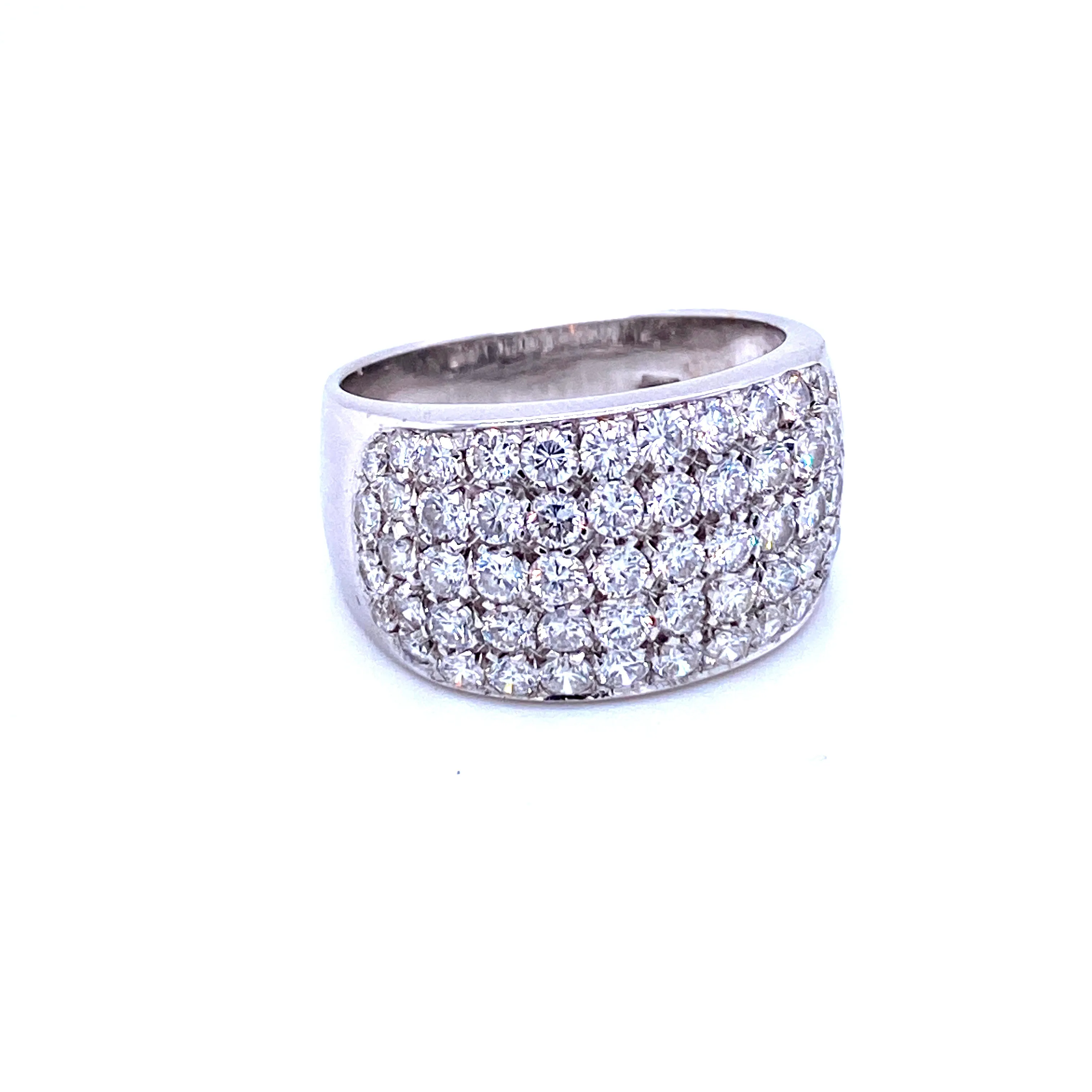 Estate 3 Carat Diamond Pavé Gold Band Ring