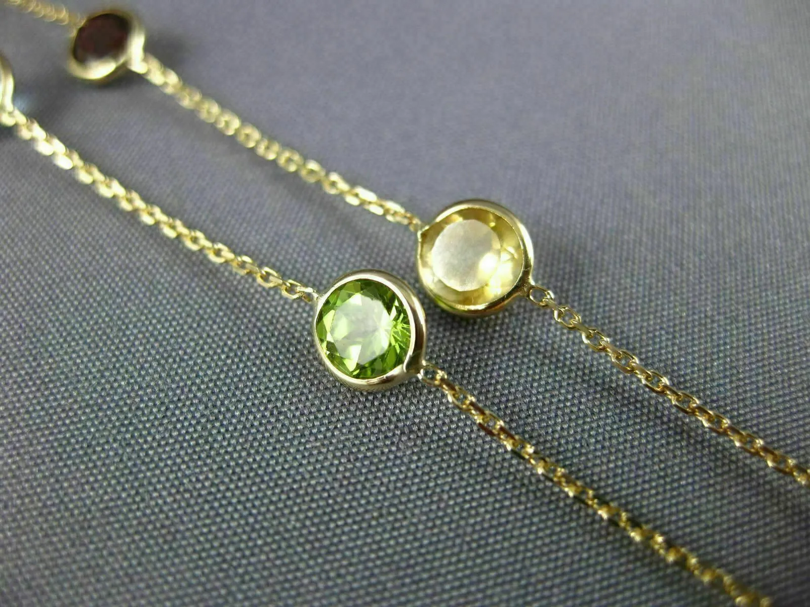 ESTATE 8.50CT AAA MULTI GEM 14KT YELLOW GOLD 3D BY THE YARD TIN TOP FUN NECKLACE