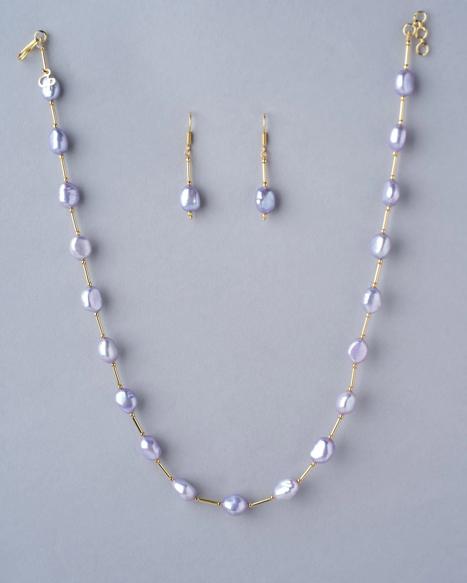 Fancy Purple Pearl Necklace Set