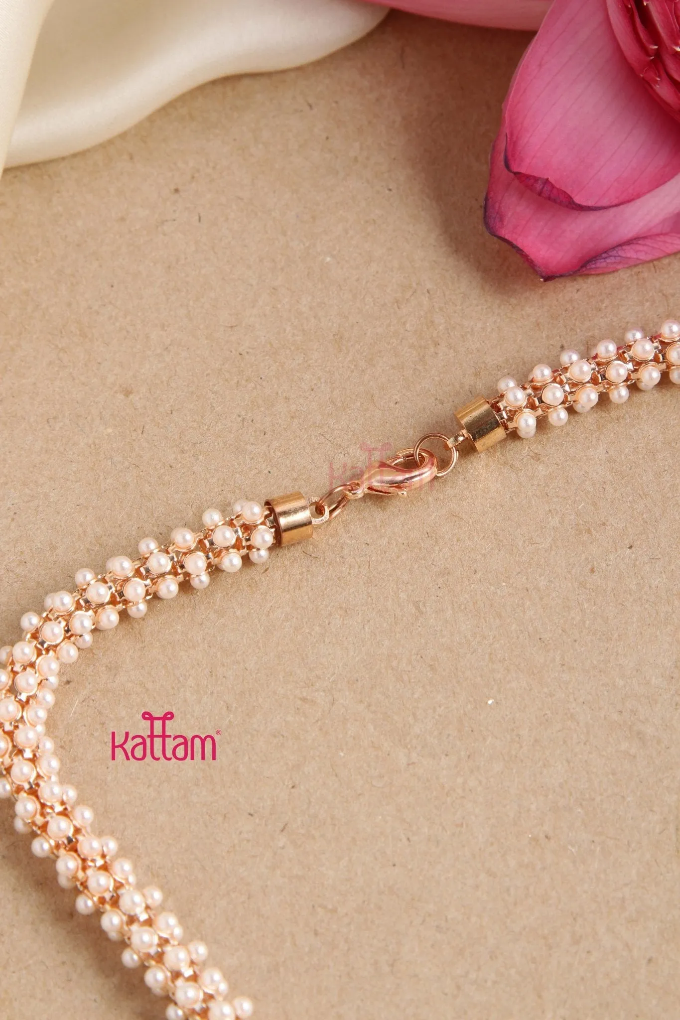 Fancy Rosegold Cluster Pearl Chain