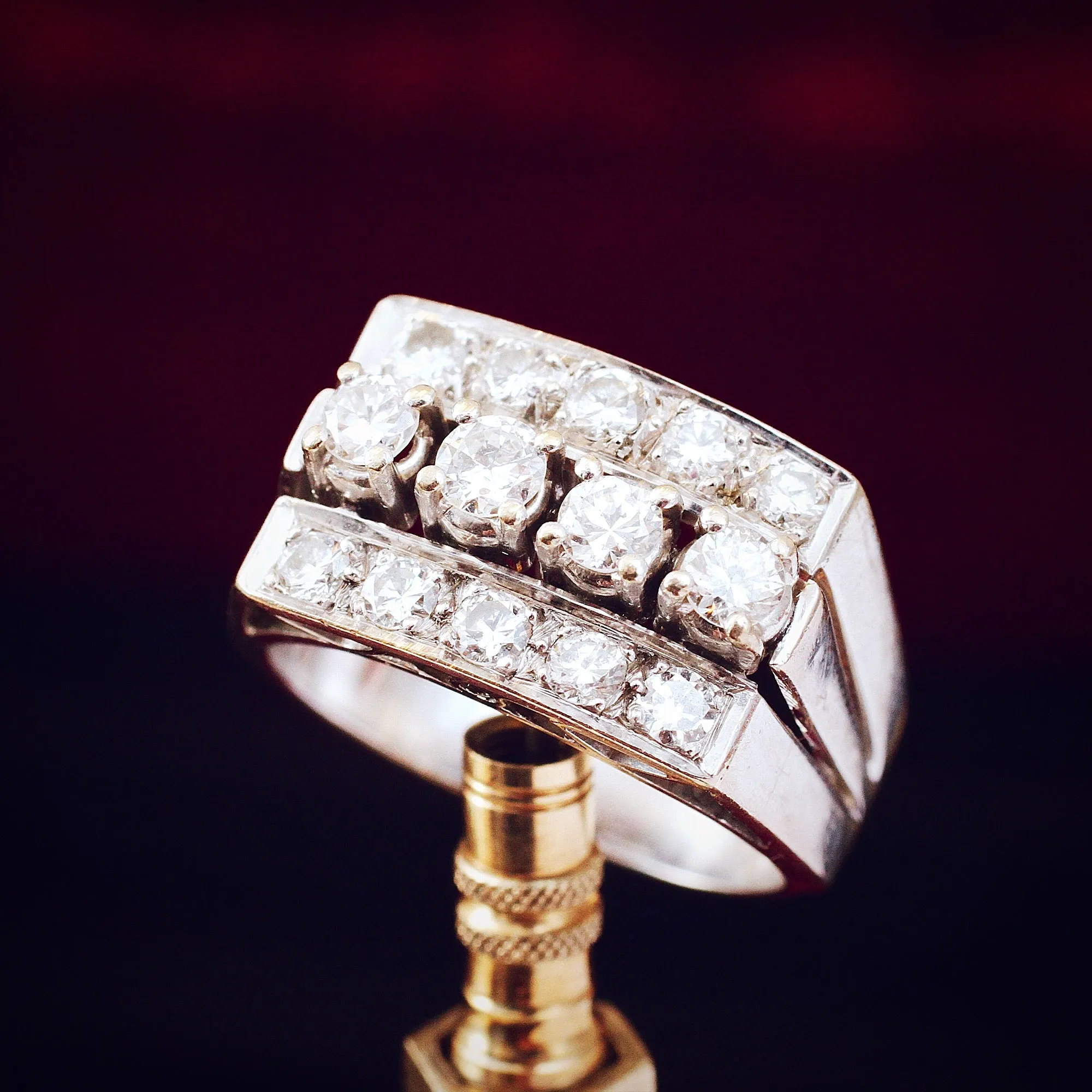 Fascinating Glamour! Art Deco Diamond 'Tank' Ring