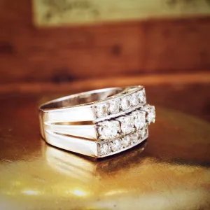 Fascinating Glamour! Art Deco Diamond 'Tank' Ring