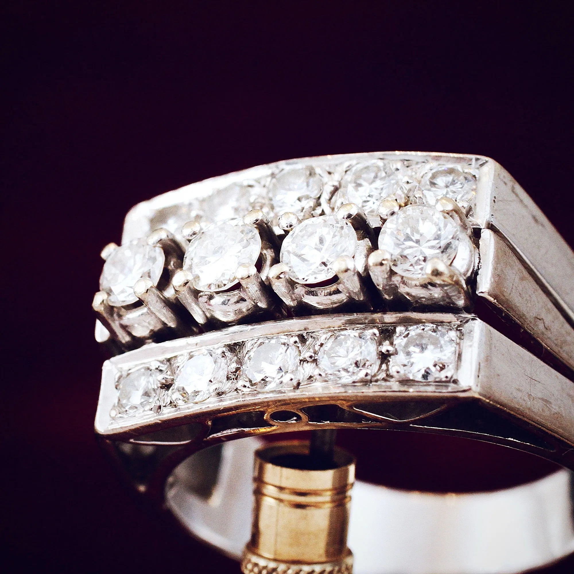 Fascinating Glamour! Art Deco Diamond 'Tank' Ring