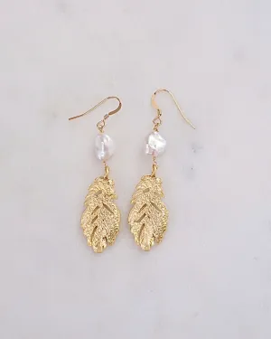 Feather Pearl Earrings