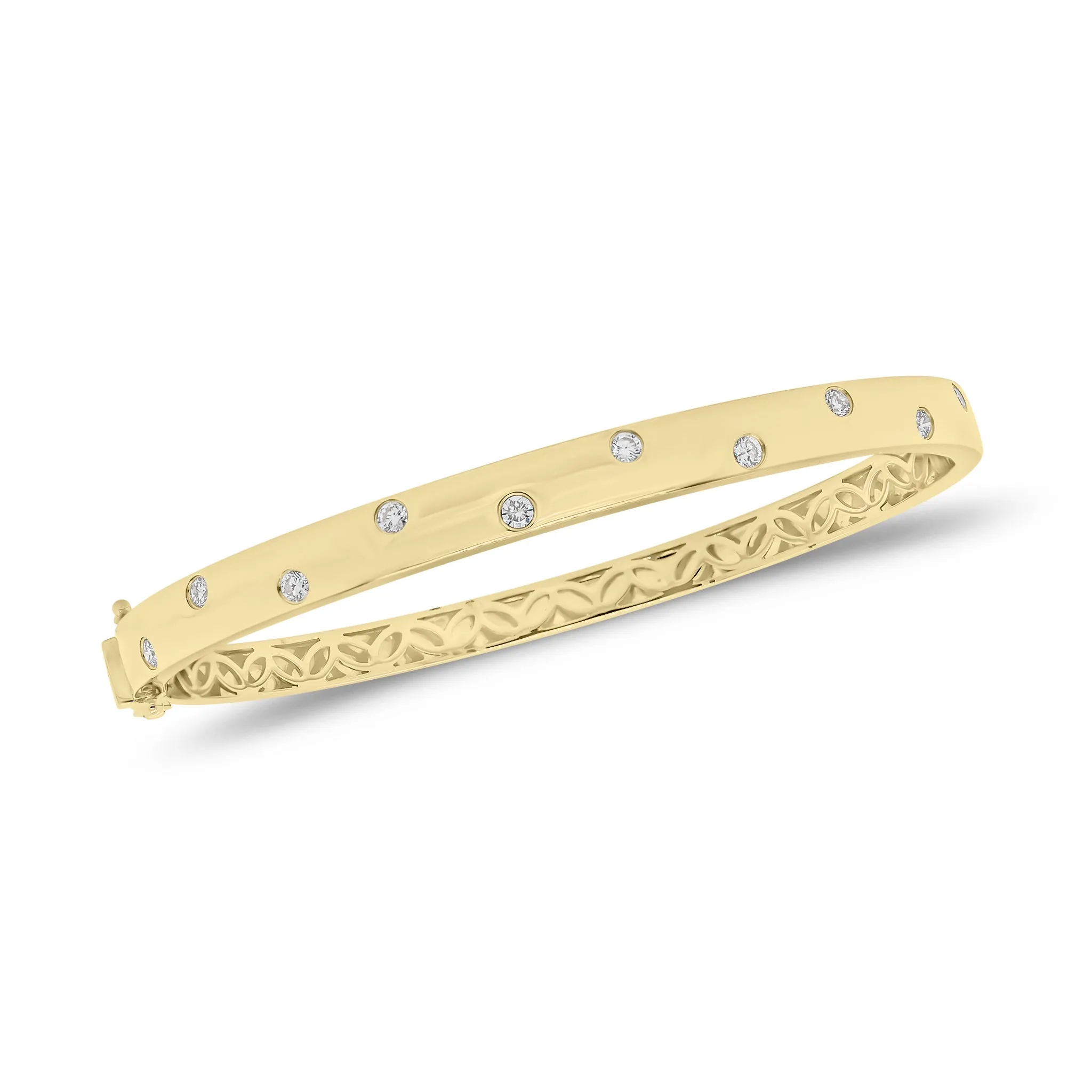 Flat Diamond Dot Bangle