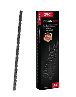 GBC BINDING COMB ROUND 21RG 8MM BLACK