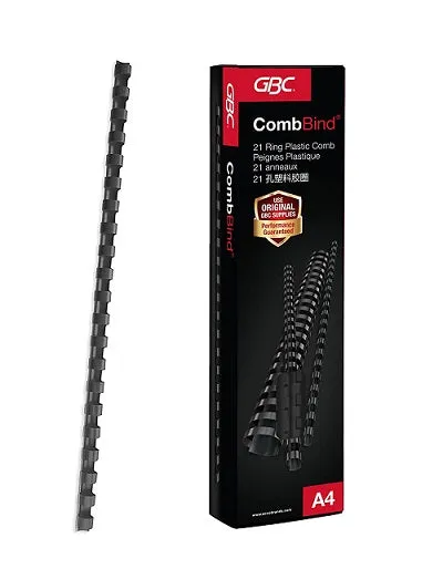 GBC BINDING COMB ROUND 21RG 8MM BLACK