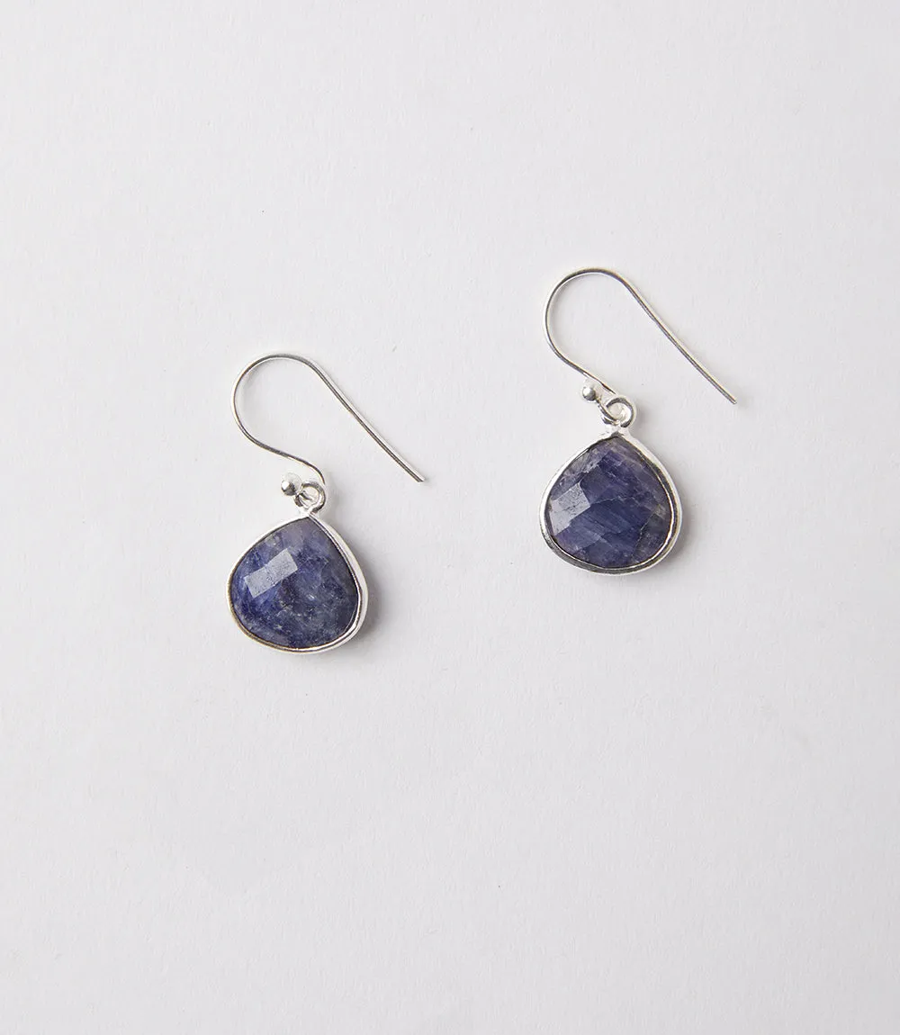 Gemstone Pear Drop Earrings