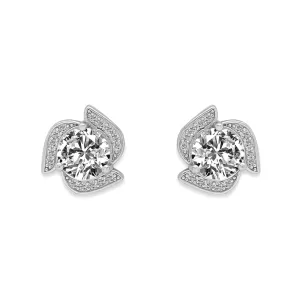 Giva 925 Sterling Silver Hypoallergenic Zircon Shimmer Studs Earrings