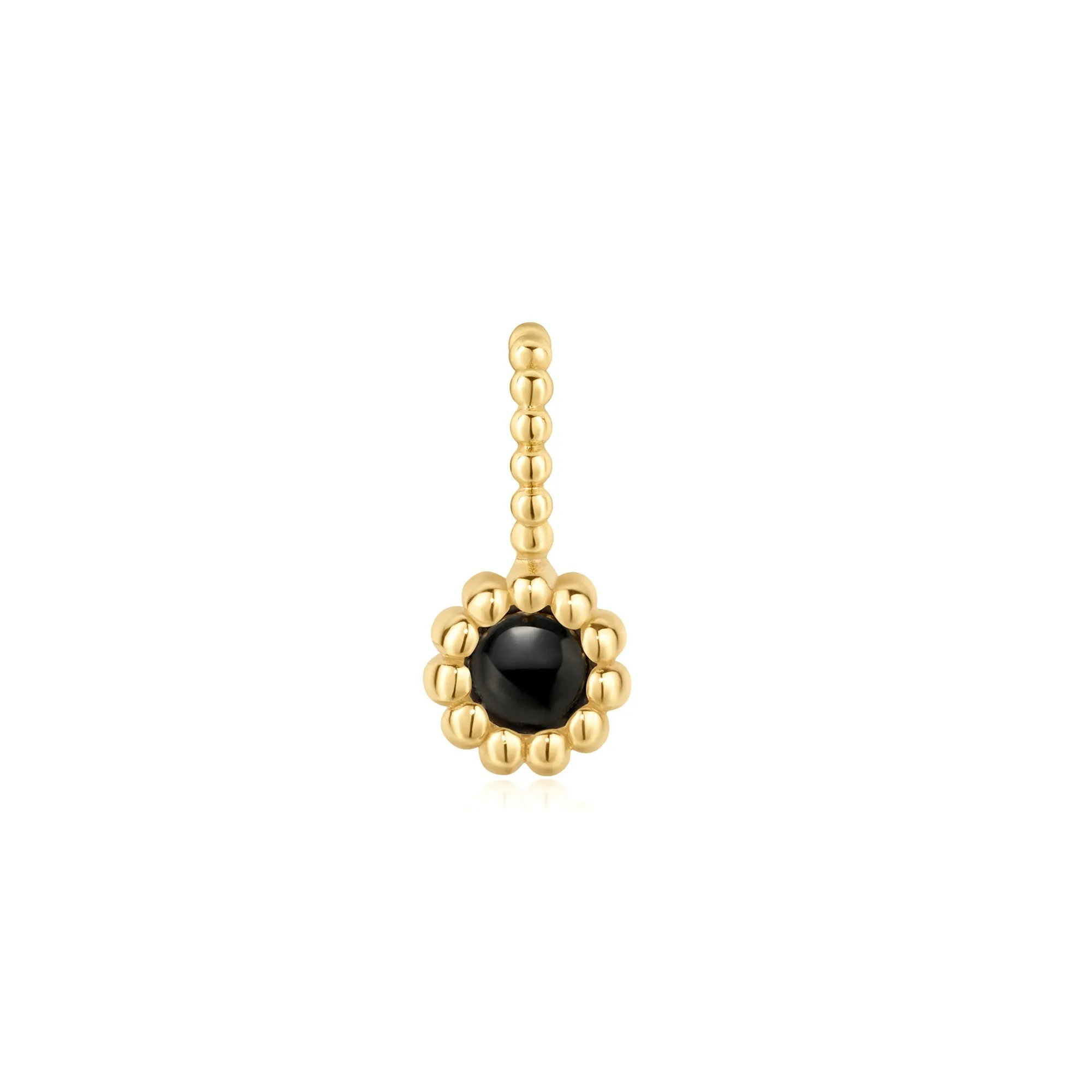 Gold Black Onyx and Mother of Pearl Charm