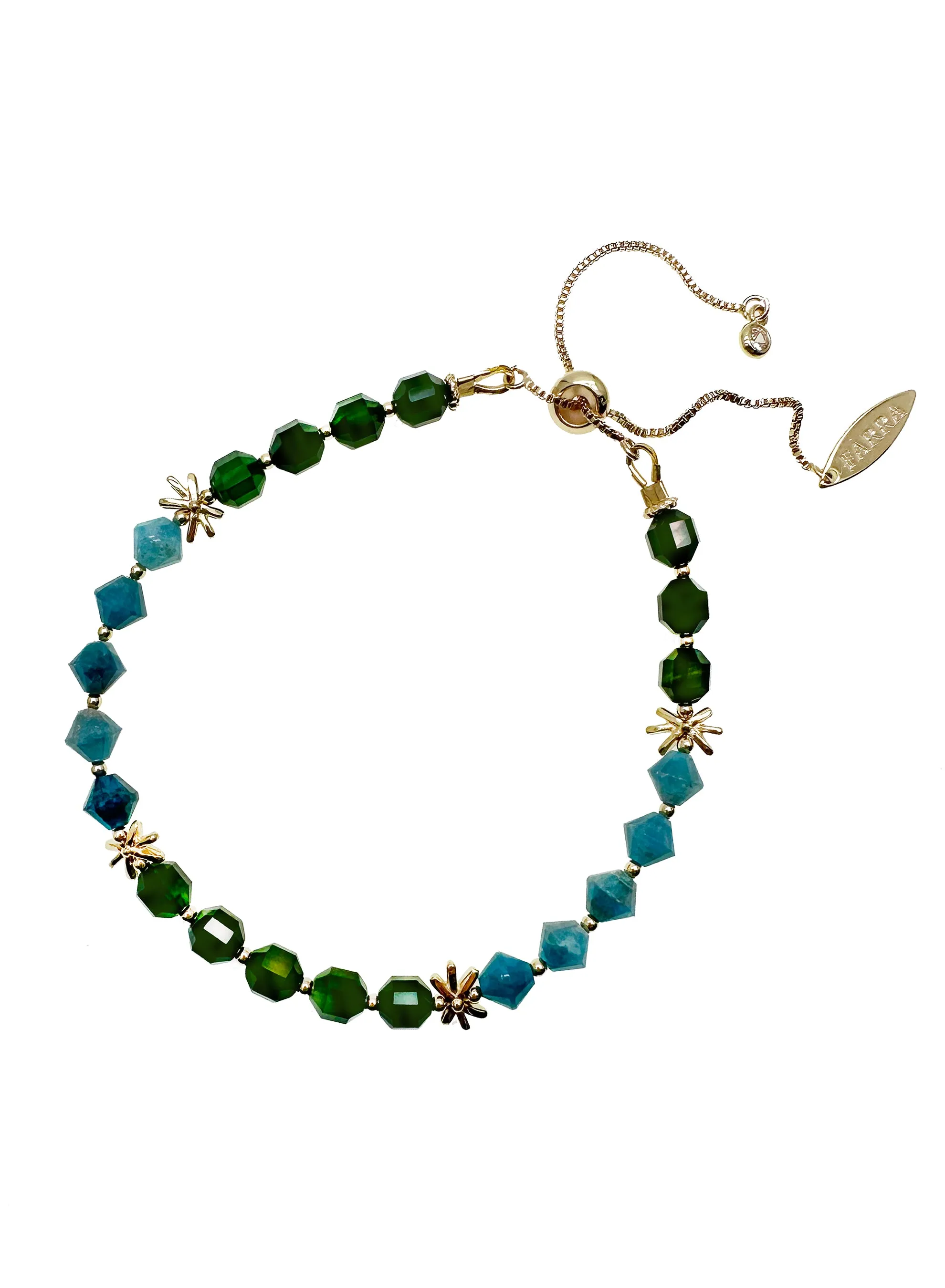 Green and Blue Gemstone Bracelet KB003