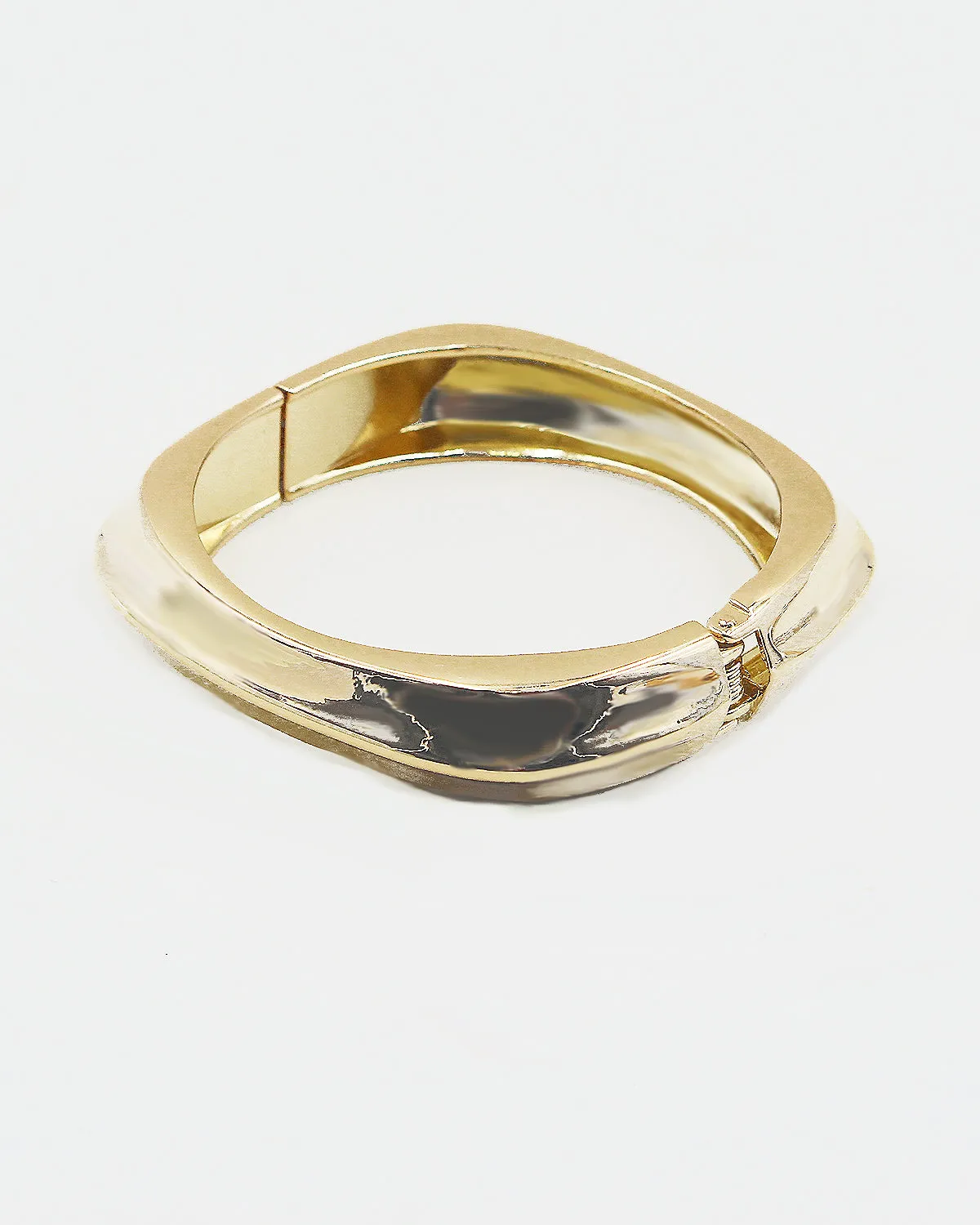 High Gloss Squared Metal Bangle Bracelet