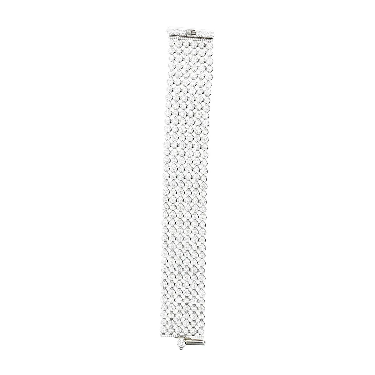 HOF 6 Row Diamond Bezel Bracelet