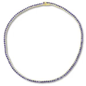 Ibiza Amethyst Purple CZ’s 3 Prong Tennis Necklace