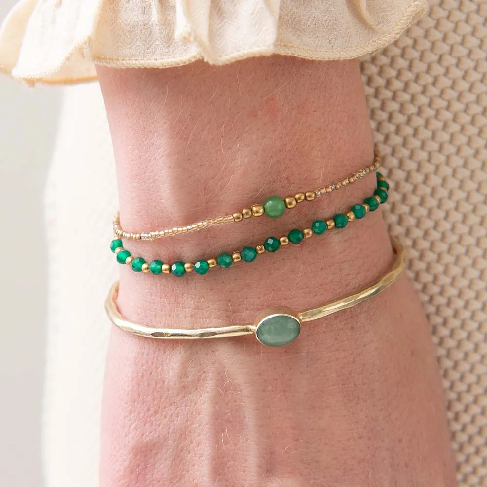 Iris Aventurine Gold Bracelet - A Beautiful Story