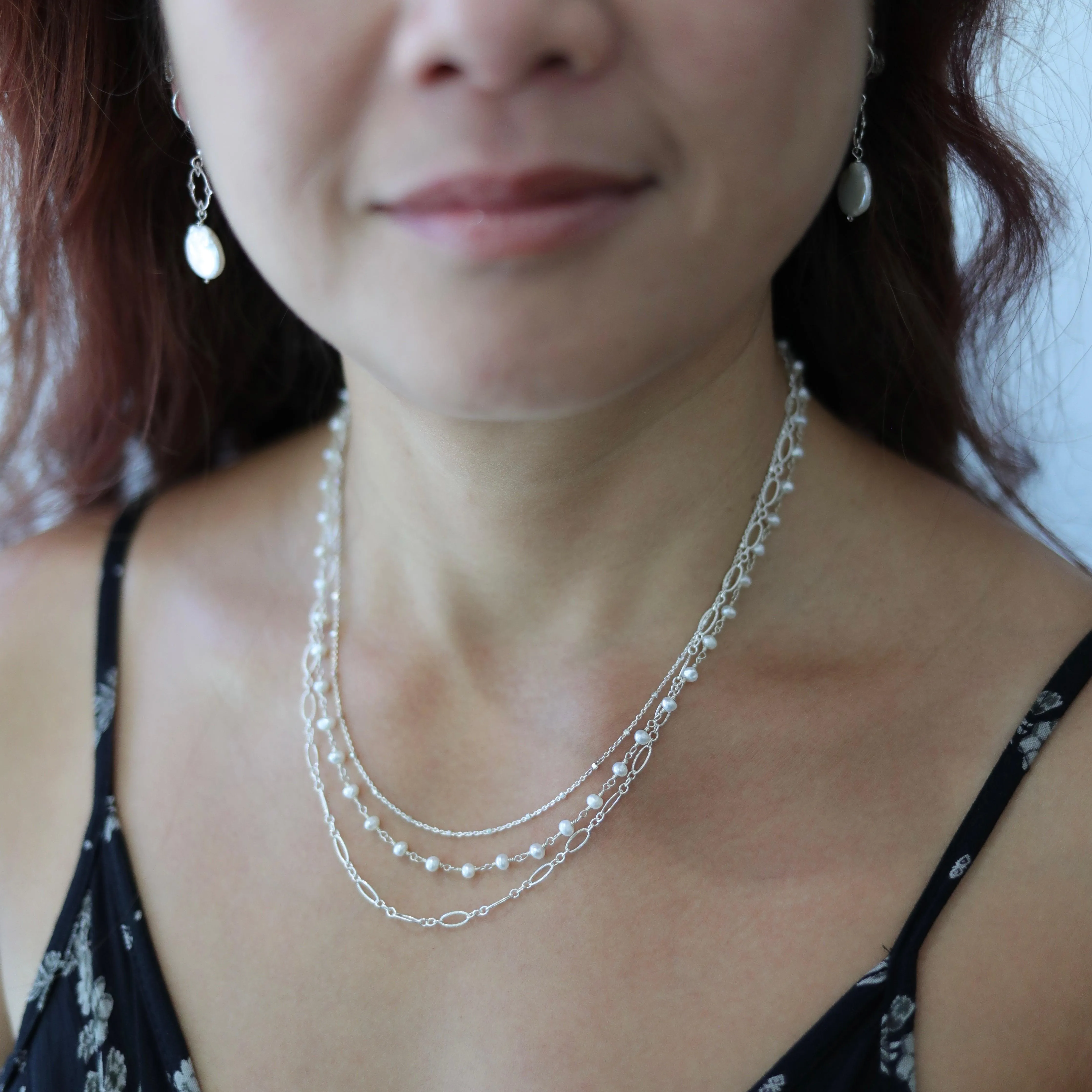 Isabella Pearls Three Tier Necklace